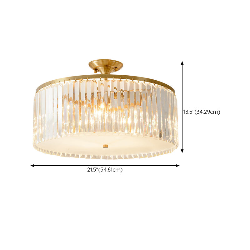 Crystal Geometric Shape Flush Mount Light Modern Multi Lights Flush Ceiling Light in Gold