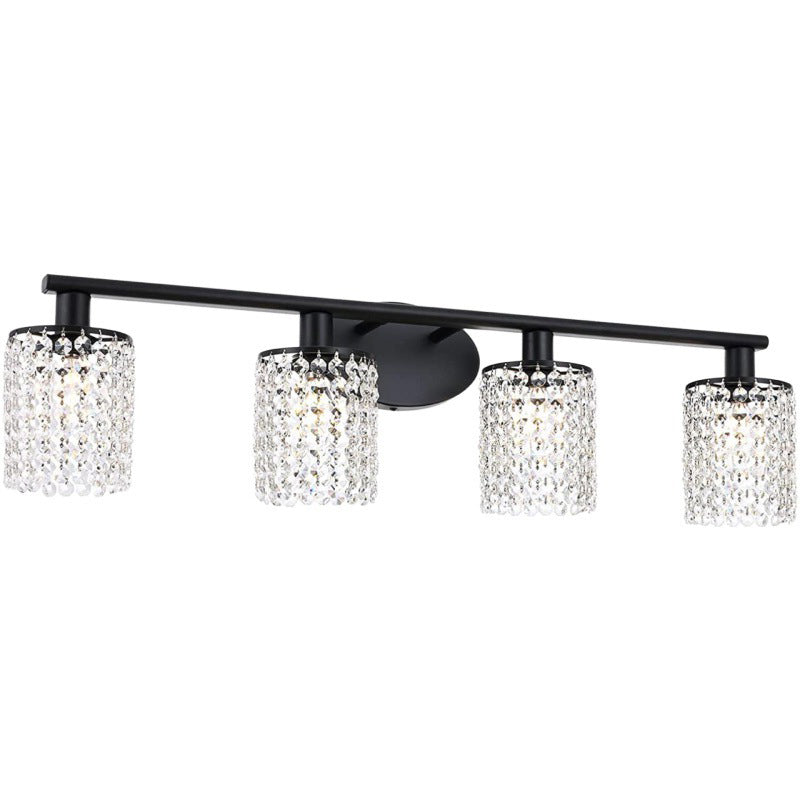 Traditional Multi - Light Vanity Light Crystal Bathroom Vanity Lighting in Black / Chrome