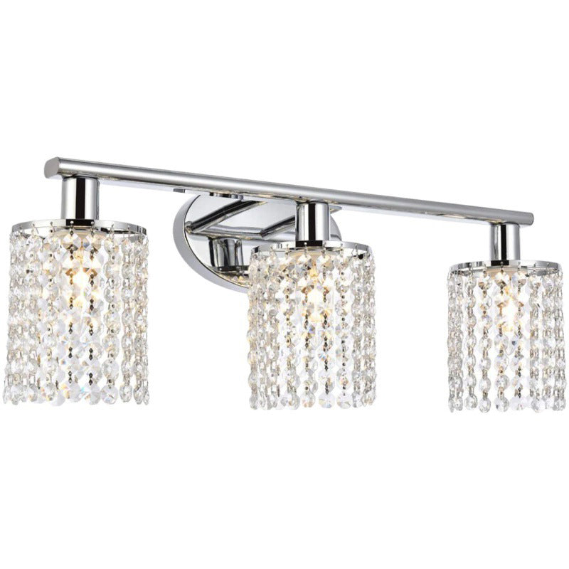 Traditional Multi - Light Vanity Light Crystal Bathroom Vanity Lighting in Black / Chrome