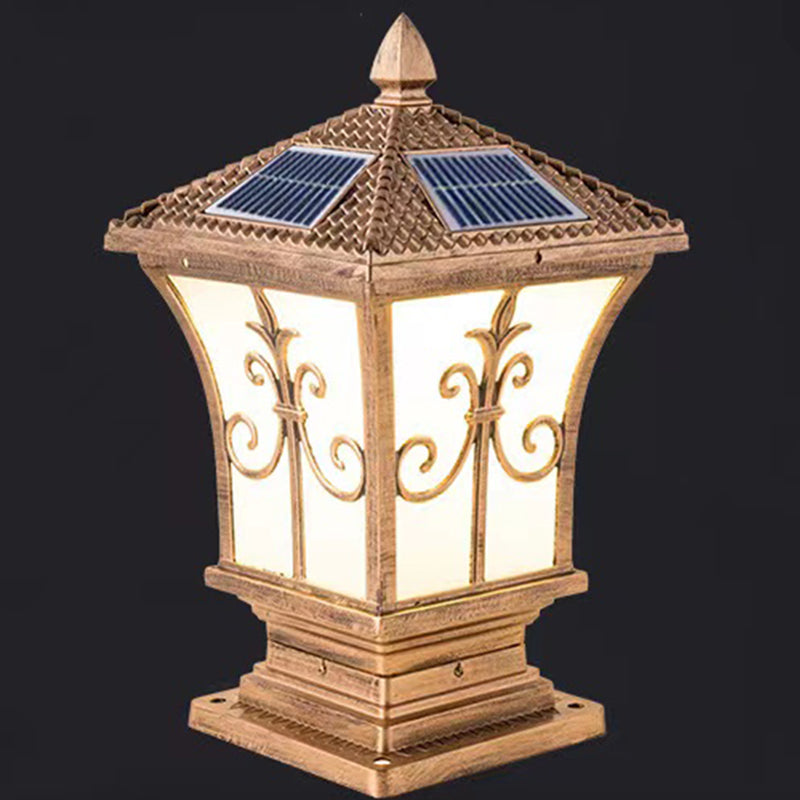 Contemporary Pillar Lamp Minimalist Solar Light for Backyard