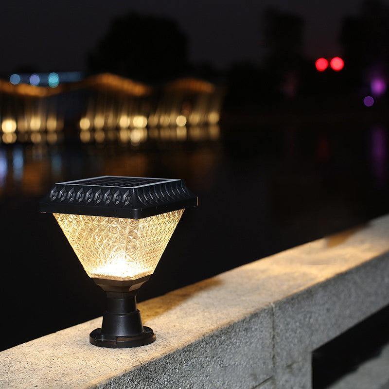 Waterproof Black Pillar Lamp Solar Outdoor Lights for Garden