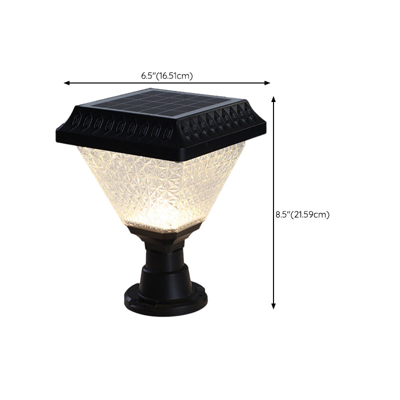 Waterproof Black Pillar Lamp Solar Outdoor Lights for Garden