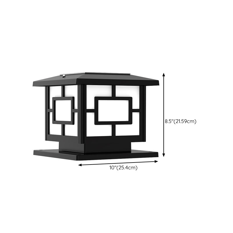 Modern Simple Plastic Pillar Lamp Cube Shape Waterproof Pillar Light for Outdoor