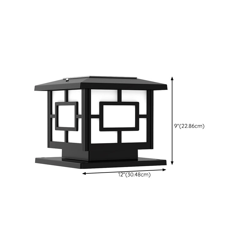 Modern Simple Plastic Pillar Lamp Cube Shape Waterproof Pillar Light for Outdoor