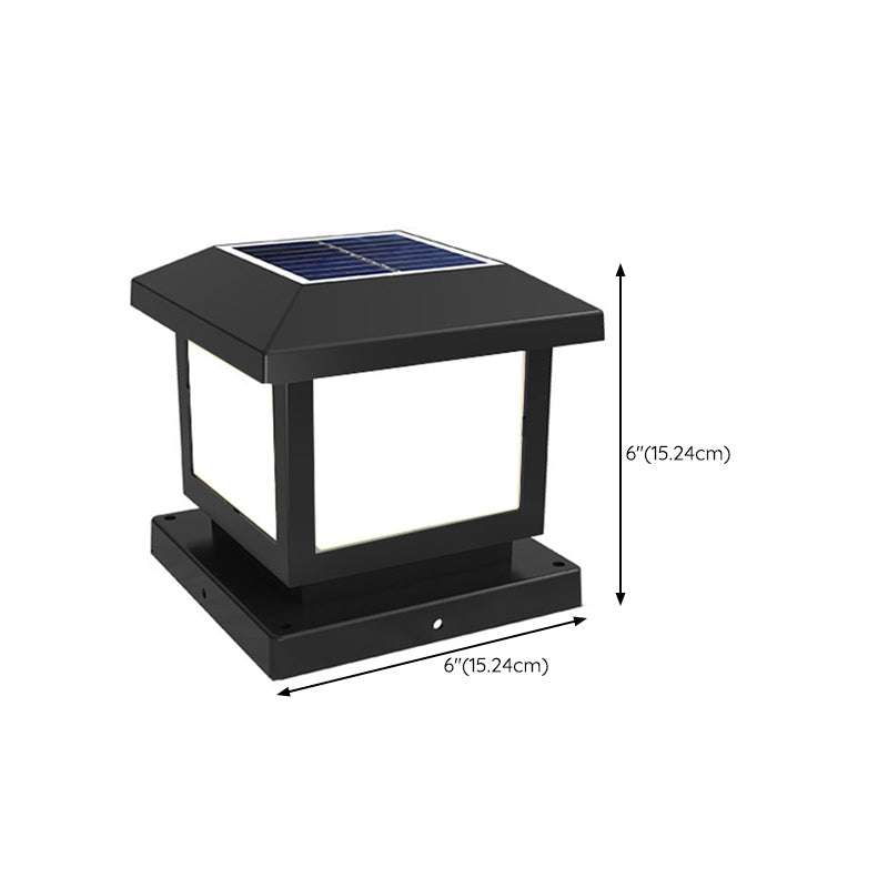 Modern Simple Plastic Pillar Lamp Cube Shape Waterproof Pillar Light for Outdoor