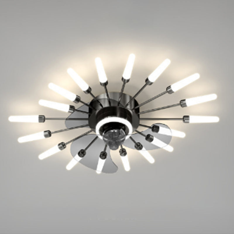 Nordic Style Ceiling Fan Lamp LED Round Shape Ceiling Fan Light for Living Room