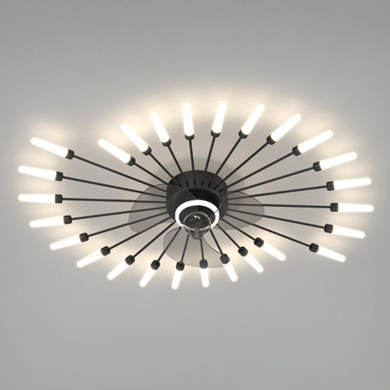 Nordic Style Ceiling Fan Lamp LED Round Shape Ceiling Fan Light for Living Room