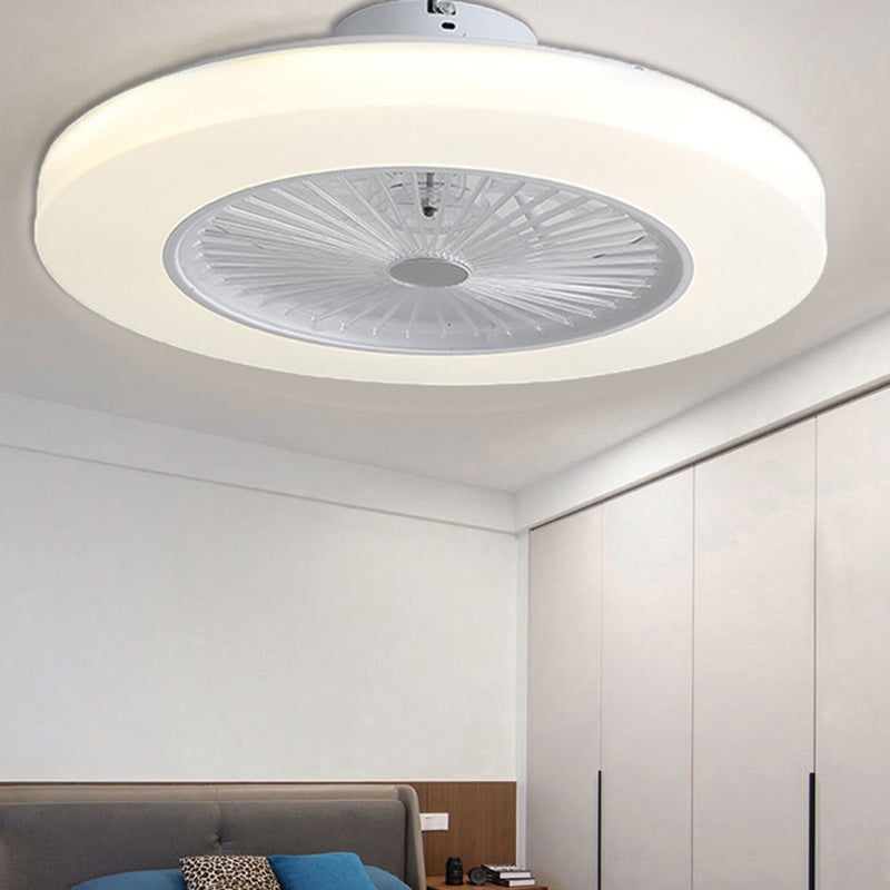 Modern Simple Ceiling Fan Lamp Circle Shape LED Ceiling Fan Light for Bedroom