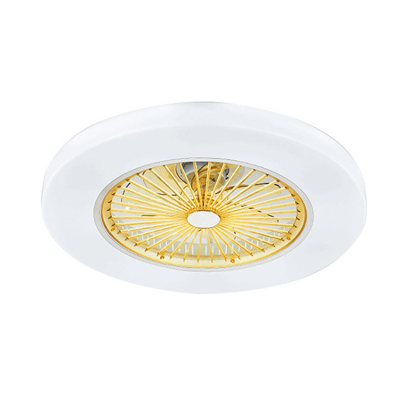 Modern Simple Ceiling Fan Lamp Circle Shape LED Ceiling Fan Light for Bedroom