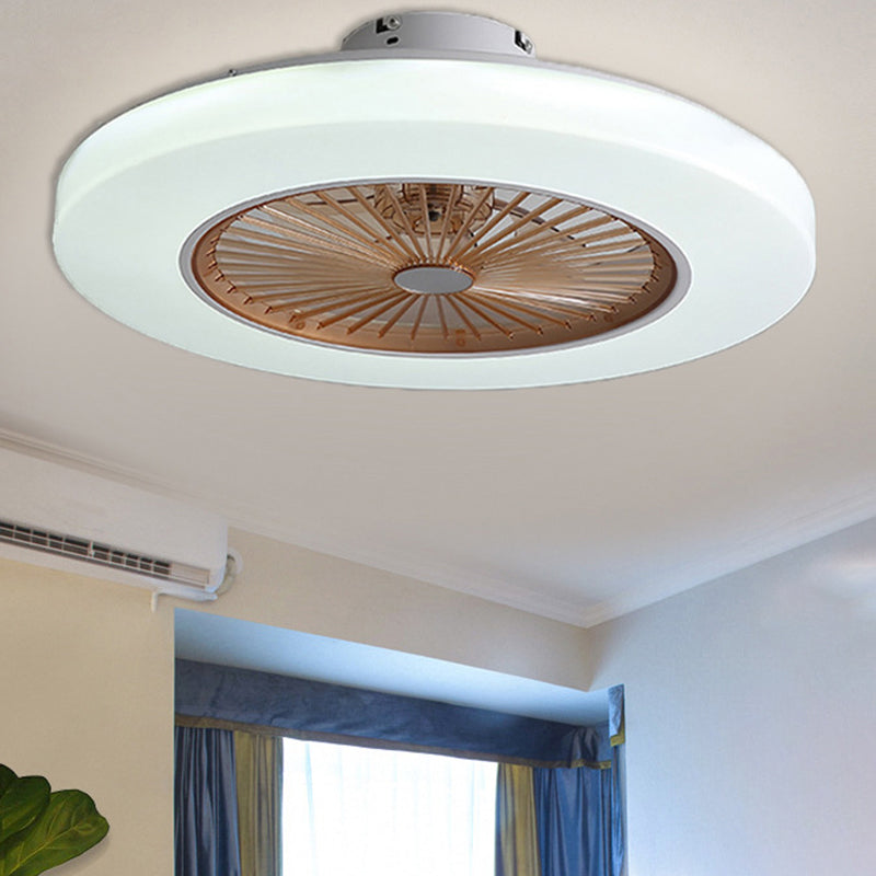 Modern Simple Ceiling Fan Lamp Circle Shape LED Ceiling Fan Light for Bedroom