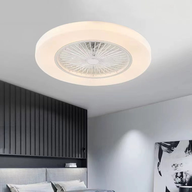 Modern Simple Ceiling Fan Lamp Circle Shape LED Ceiling Fan Light for Bedroom