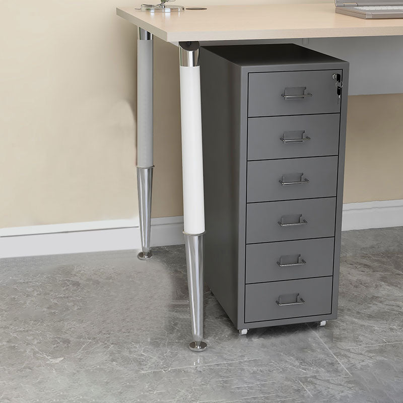 Contemporary File Cabinets Metal Frame File Pedestal with Key Lock