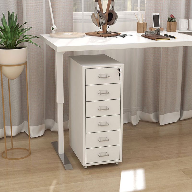 Contemporary File Cabinets Metal Frame File Pedestal with Key Lock