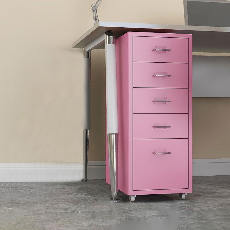 Contemporary File Cabinets Metal Frame File Pedestal with Key Lock