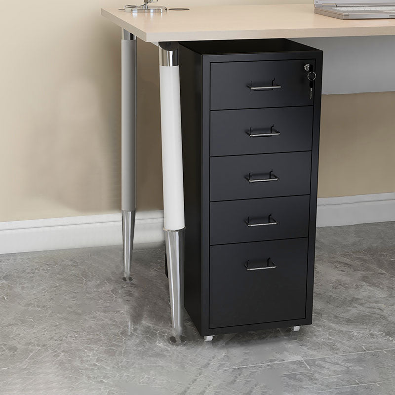 Contemporary File Cabinets Metal Frame File Pedestal with Key Lock