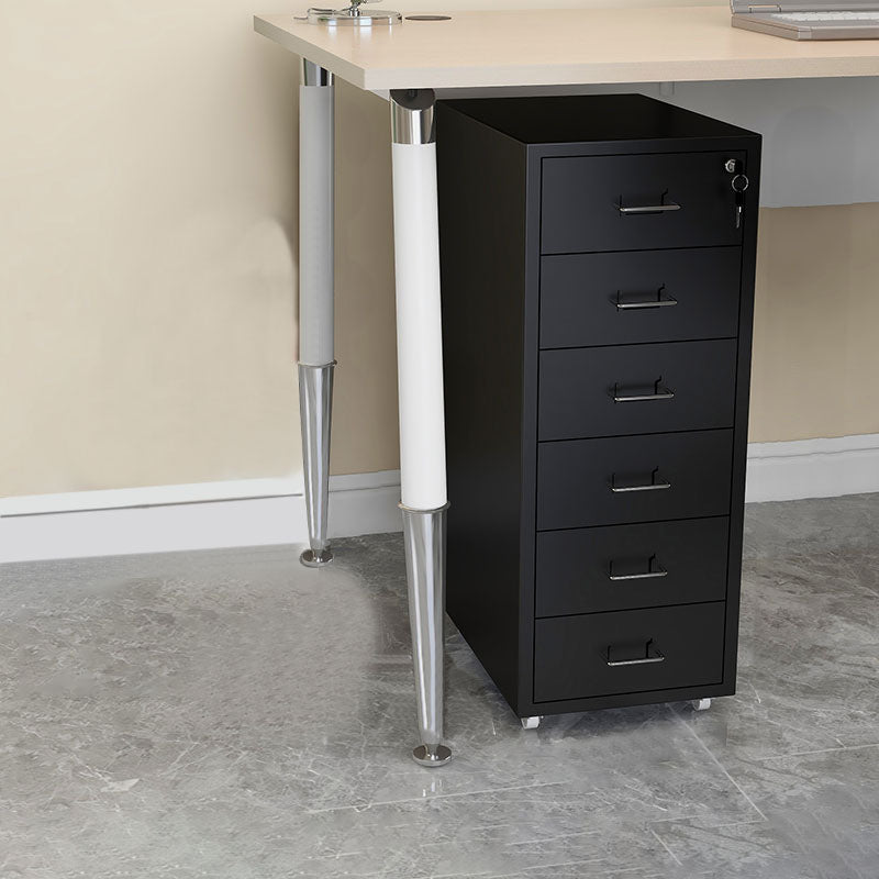 Contemporary File Cabinets Metal Frame File Pedestal with Key Lock