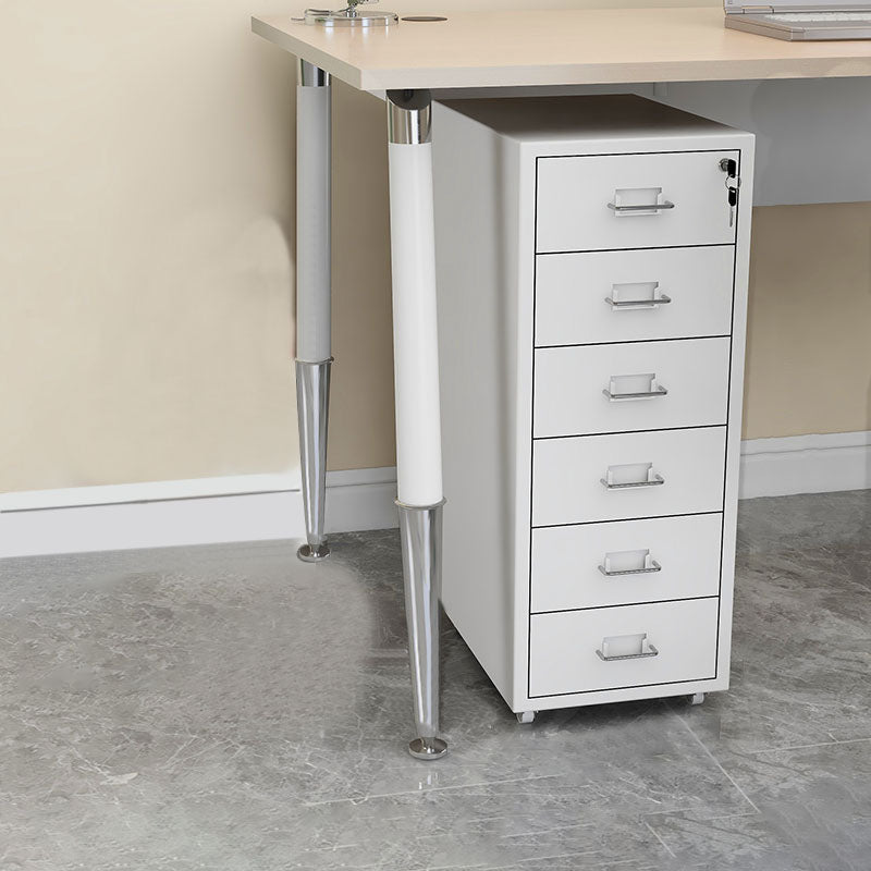 Contemporary File Cabinets Metal Frame File Pedestal with Key Lock