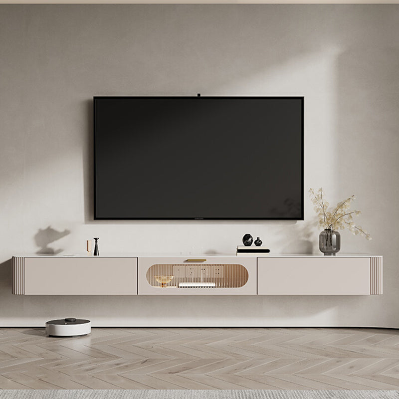 Contemporary Media Console Wall-mounted Stone Stand Console for Living Room