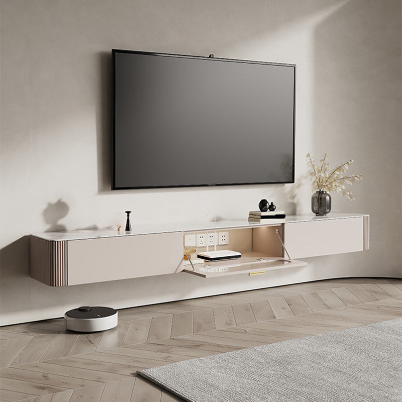 Contemporary Media Console Wall-mounted Stone Stand Console for Living Room