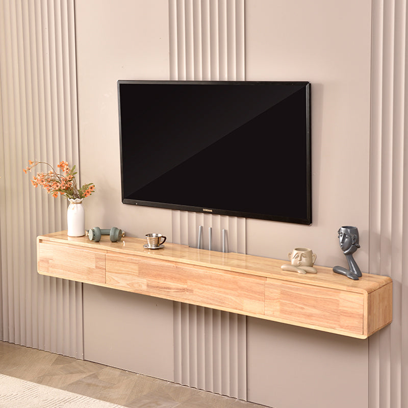 Scandinavian Wood TV Console Wall-mounted TV Media Stand with Storage for Living Room