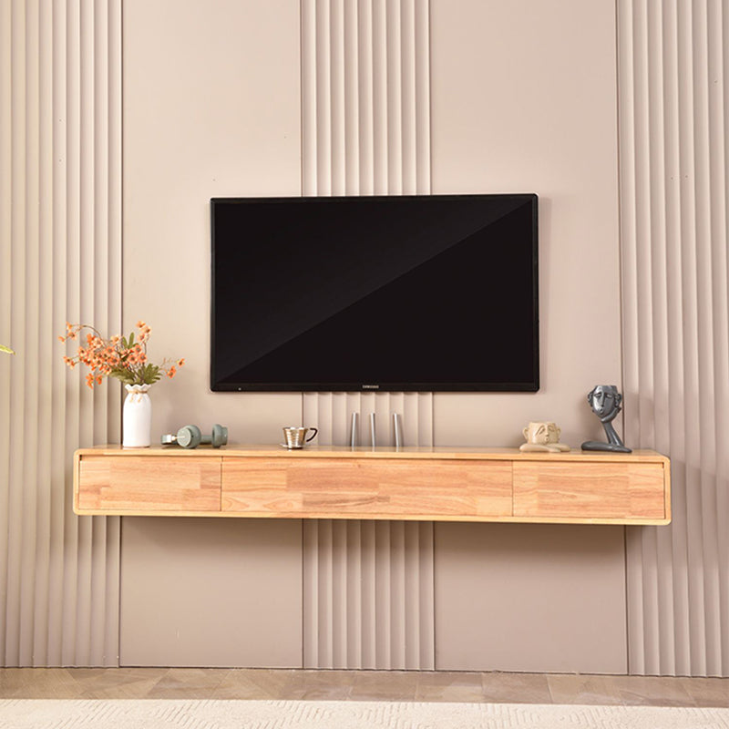 Scandinavian Wood TV Console Wall-mounted TV Media Stand with Storage for Living Room