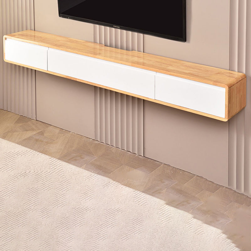 Scandinavian Wood TV Console Wall-mounted TV Media Stand with Storage for Living Room