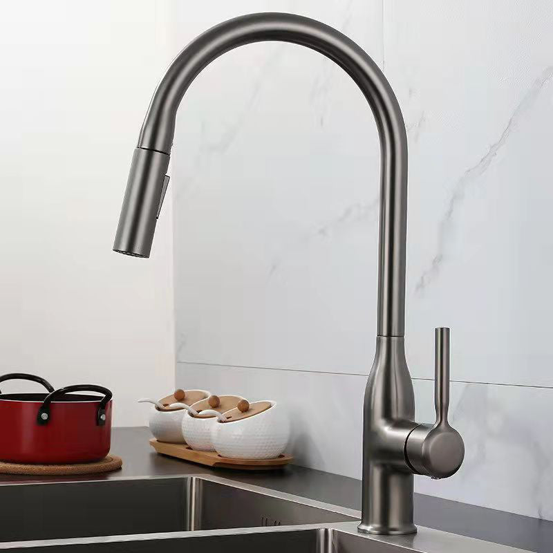 Modern 1-Handle Faucet Pull out Sprayer Standard Kitchen Faucet