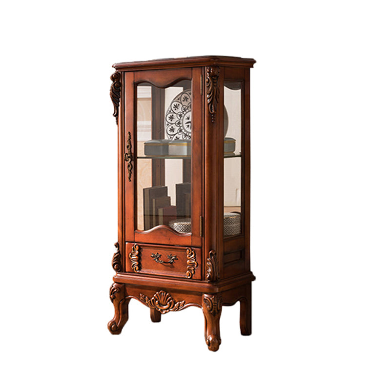 Traditional Curio Cabinet Birch Hutch Cabinet with Doors for Living Room
