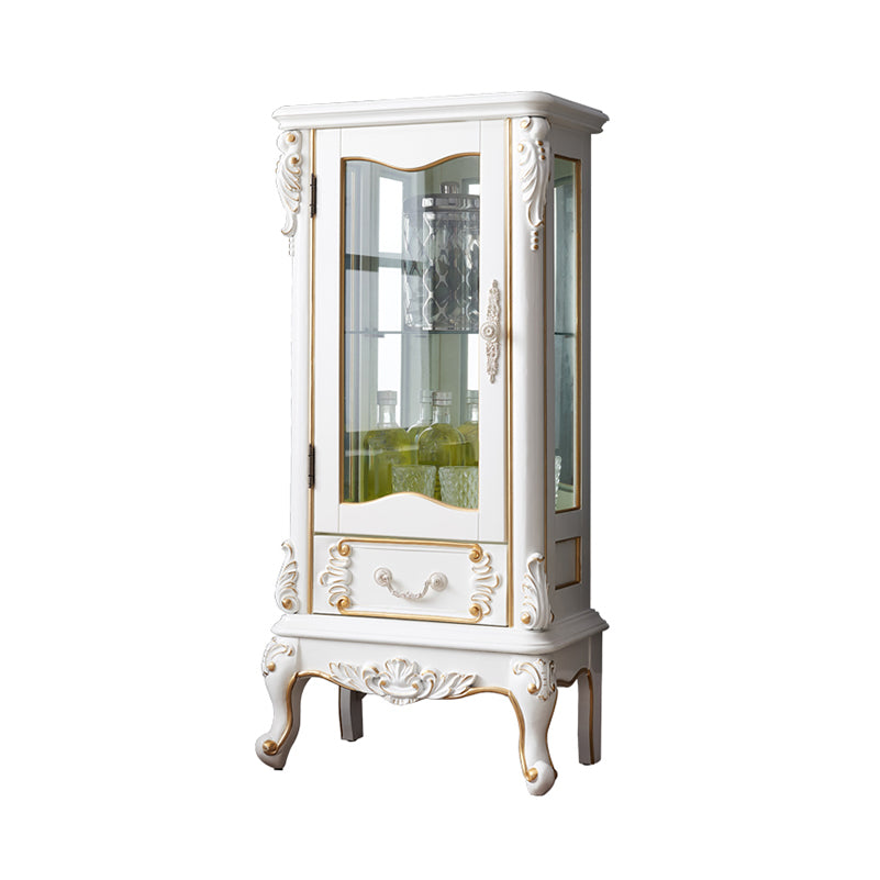Traditional Curio Cabinet Birch Hutch Cabinet with Doors for Living Room
