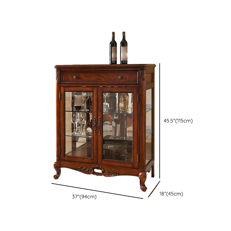 Traditional Curio Cabinet Birch Hutch Cabinet with Doors for Living Room