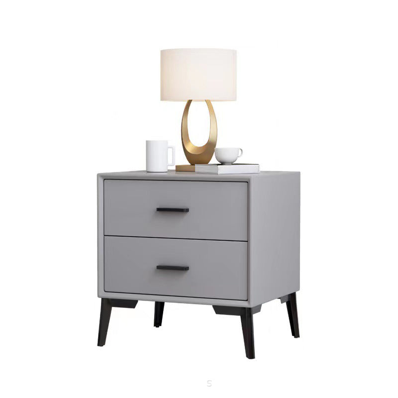 Contemporary Bedside Cabinet Wooden Night Table with 2 Drawers