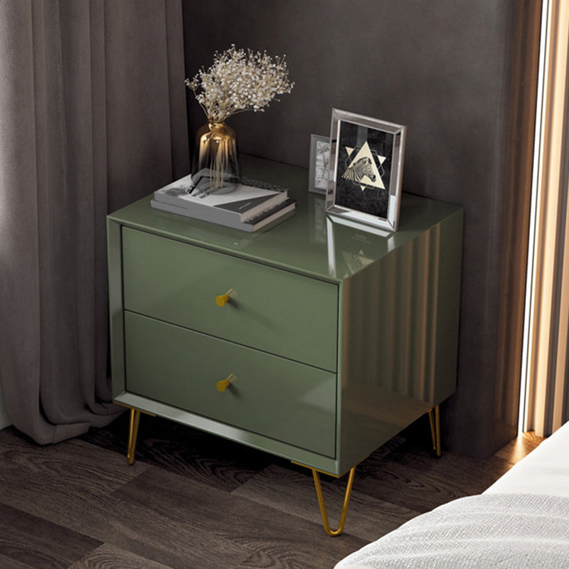 Faux Wood Bed Nightstand Contemporary Bedside Cabinet with Drawers