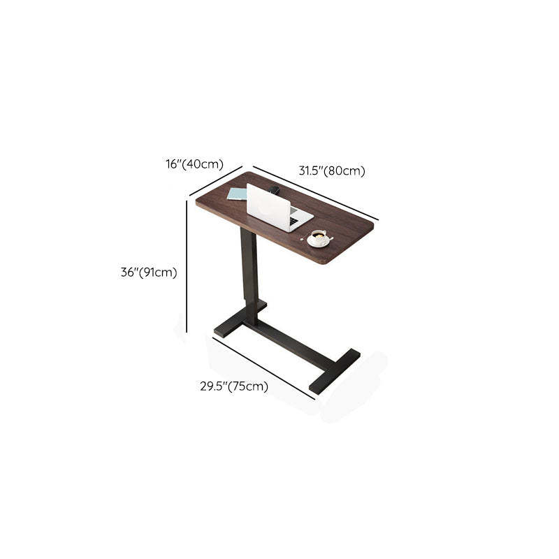 Contemporary Curved Writing Desk Pedestal Office Desk with Metal Legs