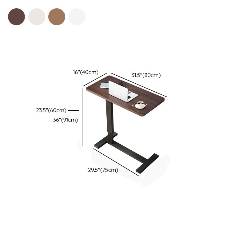 Contemporary Curved Writing Desk Pedestal Office Desk with Metal Legs