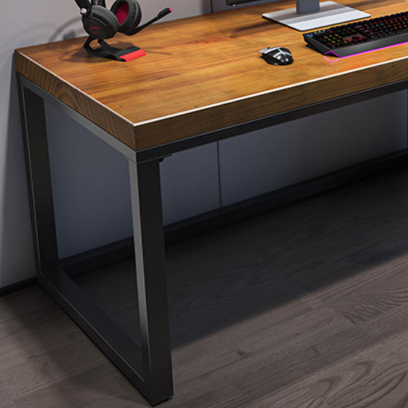 Contemporary Rectangular Office Desk Wood Computer Desk with Metal Legs