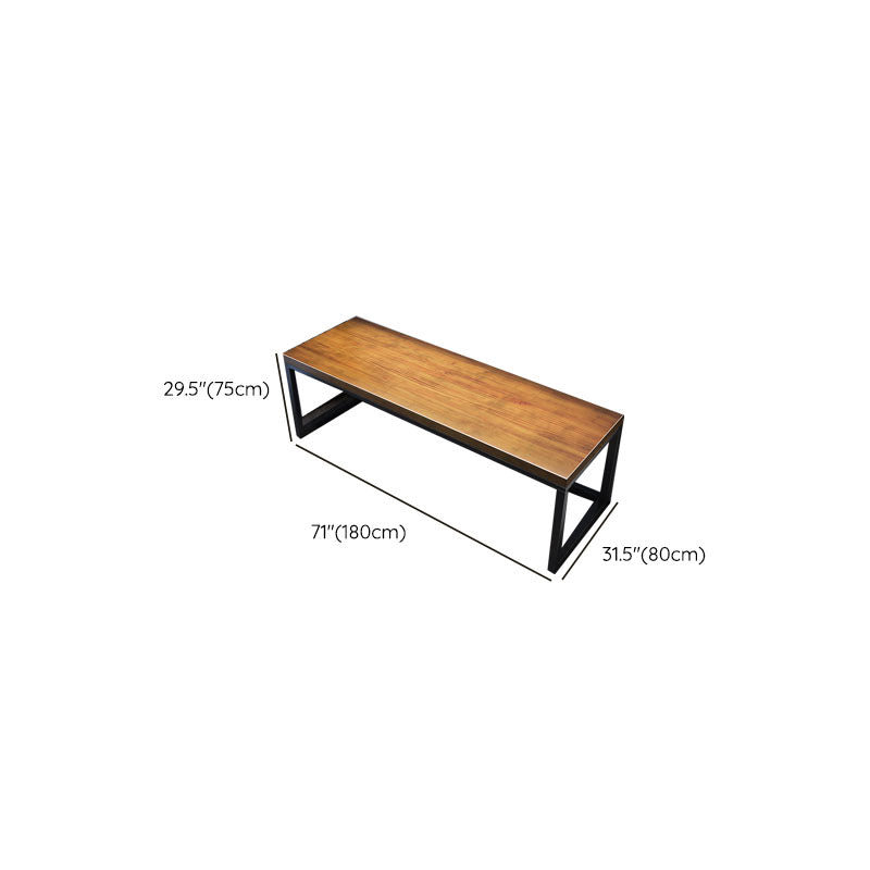 Contemporary Rectangular Office Desk Wood Computer Desk with Metal Legs