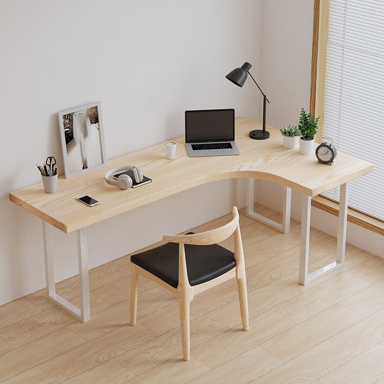 Contemporary Bedroom Writing Desk Wooden Office Desk with White Legs