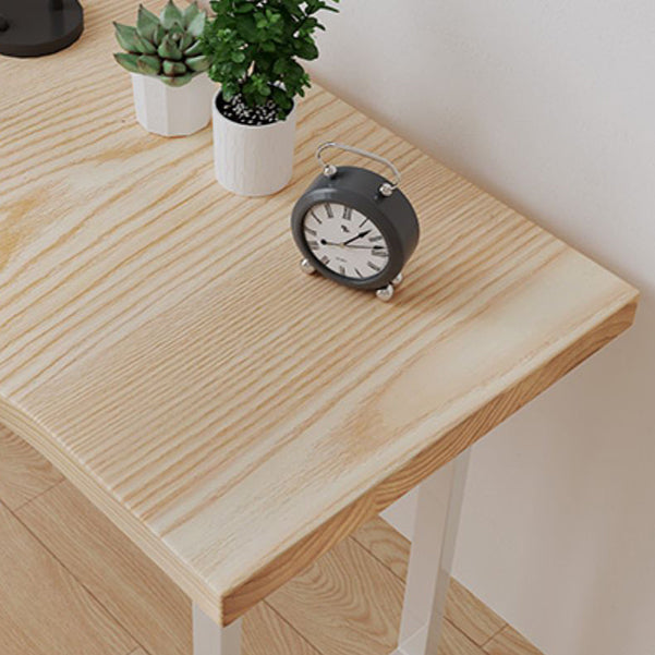 Contemporary Bedroom Writing Desk Wooden Office Desk with White Legs