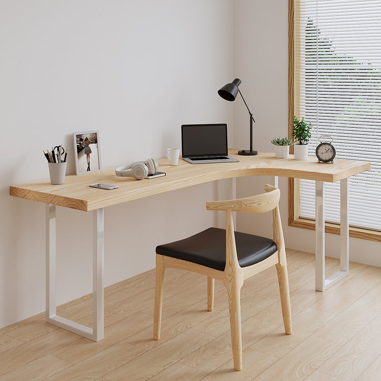 Contemporary Bedroom Writing Desk Wooden Office Desk with White Legs