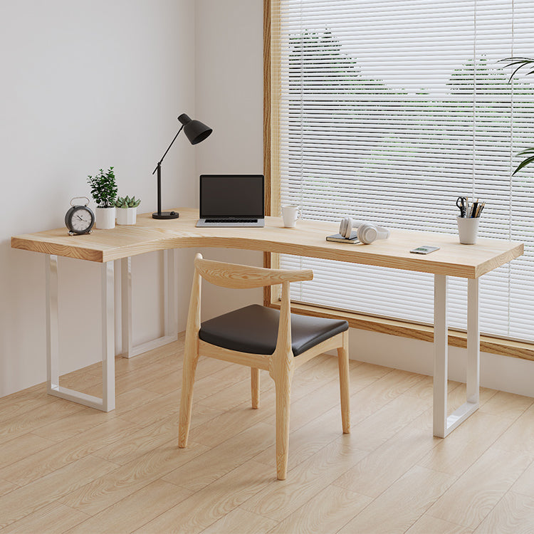 Contemporary Bedroom Writing Desk Wooden Office Desk with White Legs