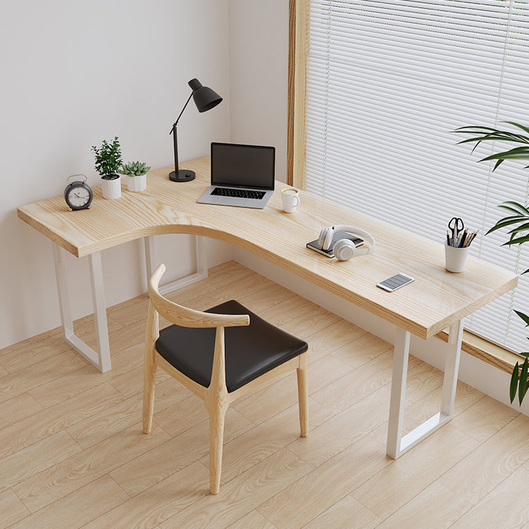 Contemporary Bedroom Writing Desk Wooden Office Desk with White Legs