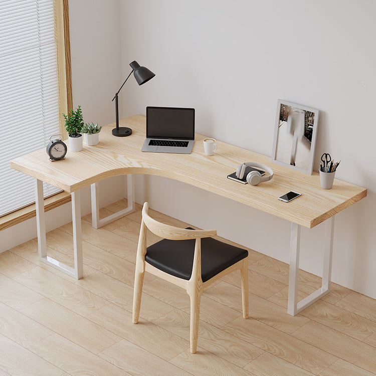 Contemporary Bedroom Writing Desk Wooden Office Desk with White Legs