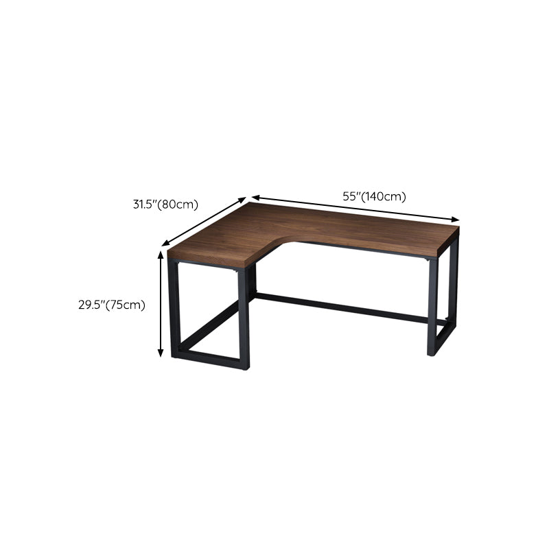 29.25 Inch Height Industrial Office Desk Solid Wood L-Shape Writing Desk