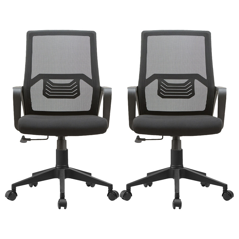 Modern Slide Office Chair Adjustable Seat Height Black Desk Chair with Wheels