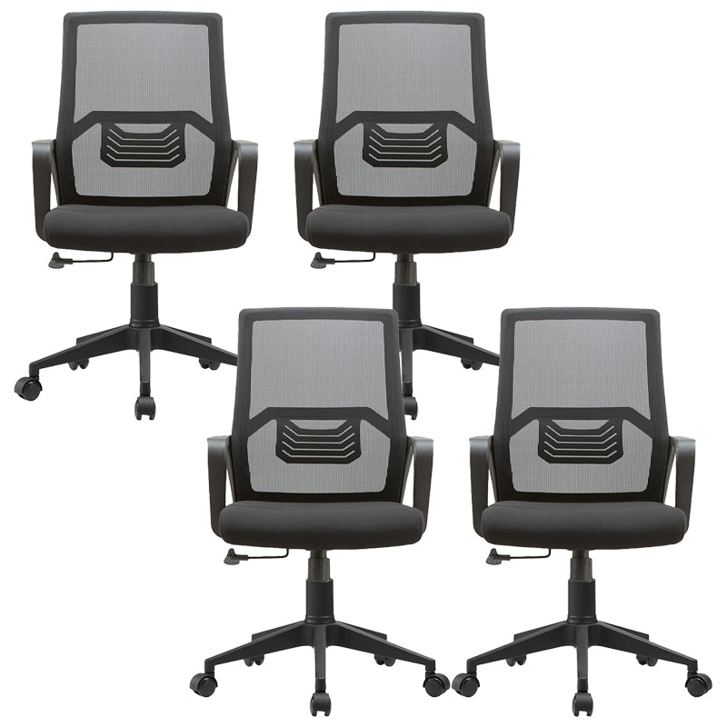 Modern Slide Office Chair Adjustable Seat Height Black Desk Chair with Wheels