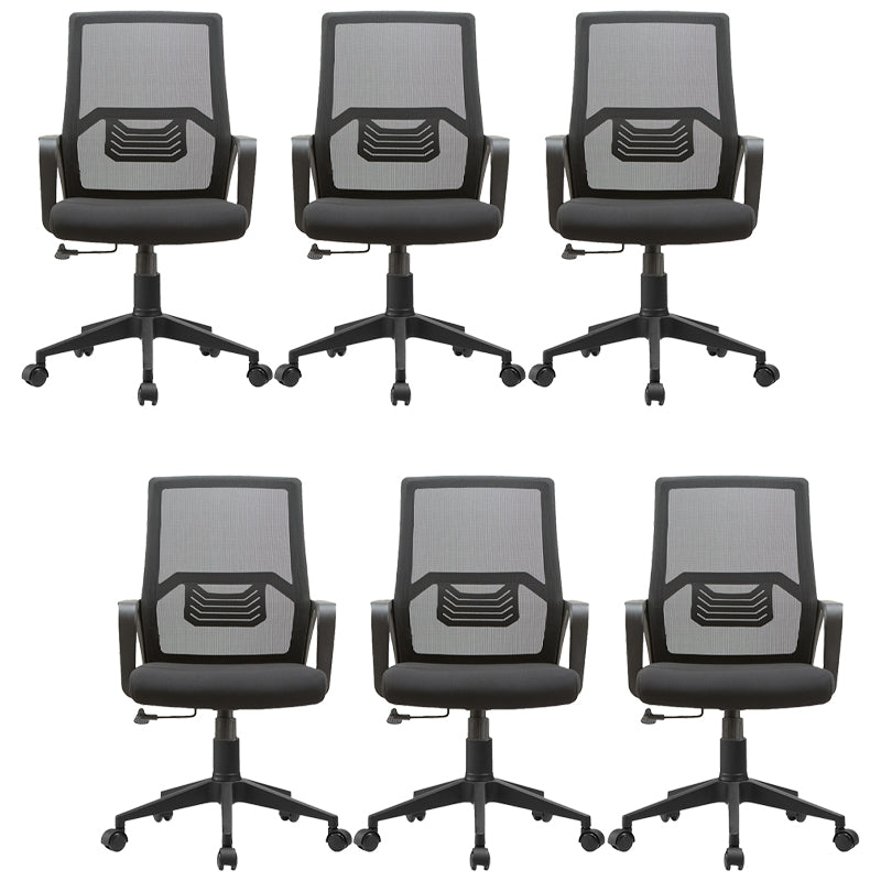 Modern Slide Office Chair Adjustable Seat Height Black Desk Chair with Wheels