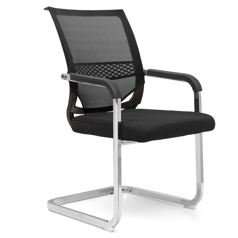 No Wheels Office Chair Modern Fixed Arms Upholstered No Distressing Desk Chair