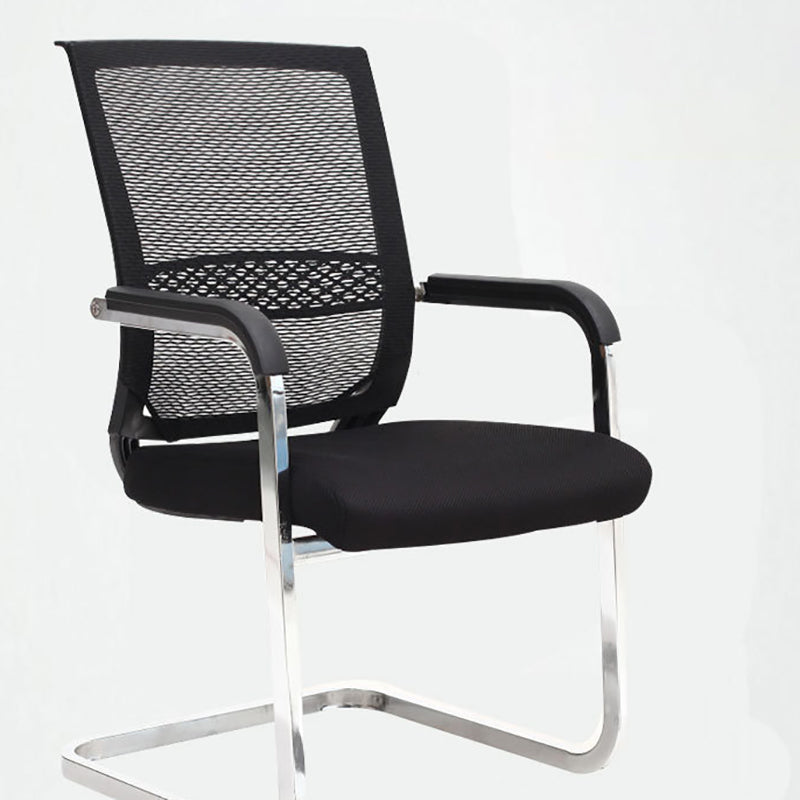 No Wheels Office Chair Modern Fixed Arms Upholstered No Distressing Desk Chair