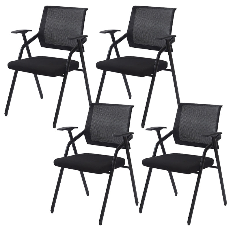 Modern Arms Included Conference Chair Black Mesh-back Chair for Office