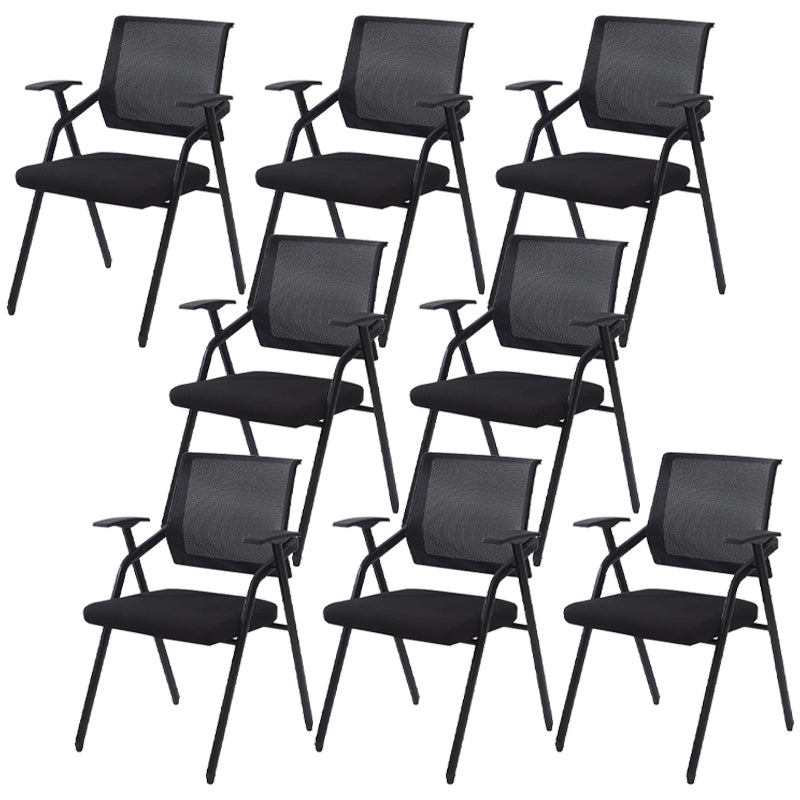 Modern Arms Included Conference Chair Black Mesh-back Chair for Office